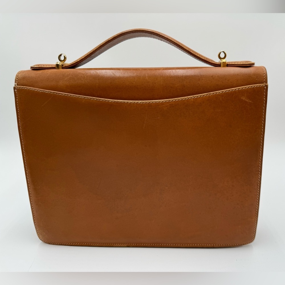 Gucci-Authentic-Vintage All Leather 2 Way Handbag Camel - Picture 2 of 13